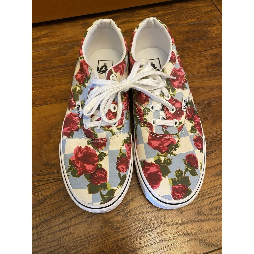 Vans Doheny Rose Checker Sneaker Shoes Women's Size 8 New Floral Skate